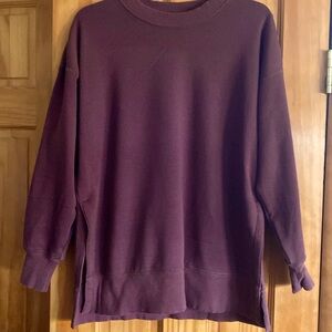 Aerie Soft Loose Fitting XS Sweat Shirt Maroon color